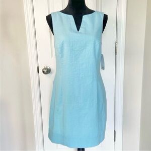 Lauren James Avery Seersucker Dress Mini Powder Blue Size Medium New with Tags